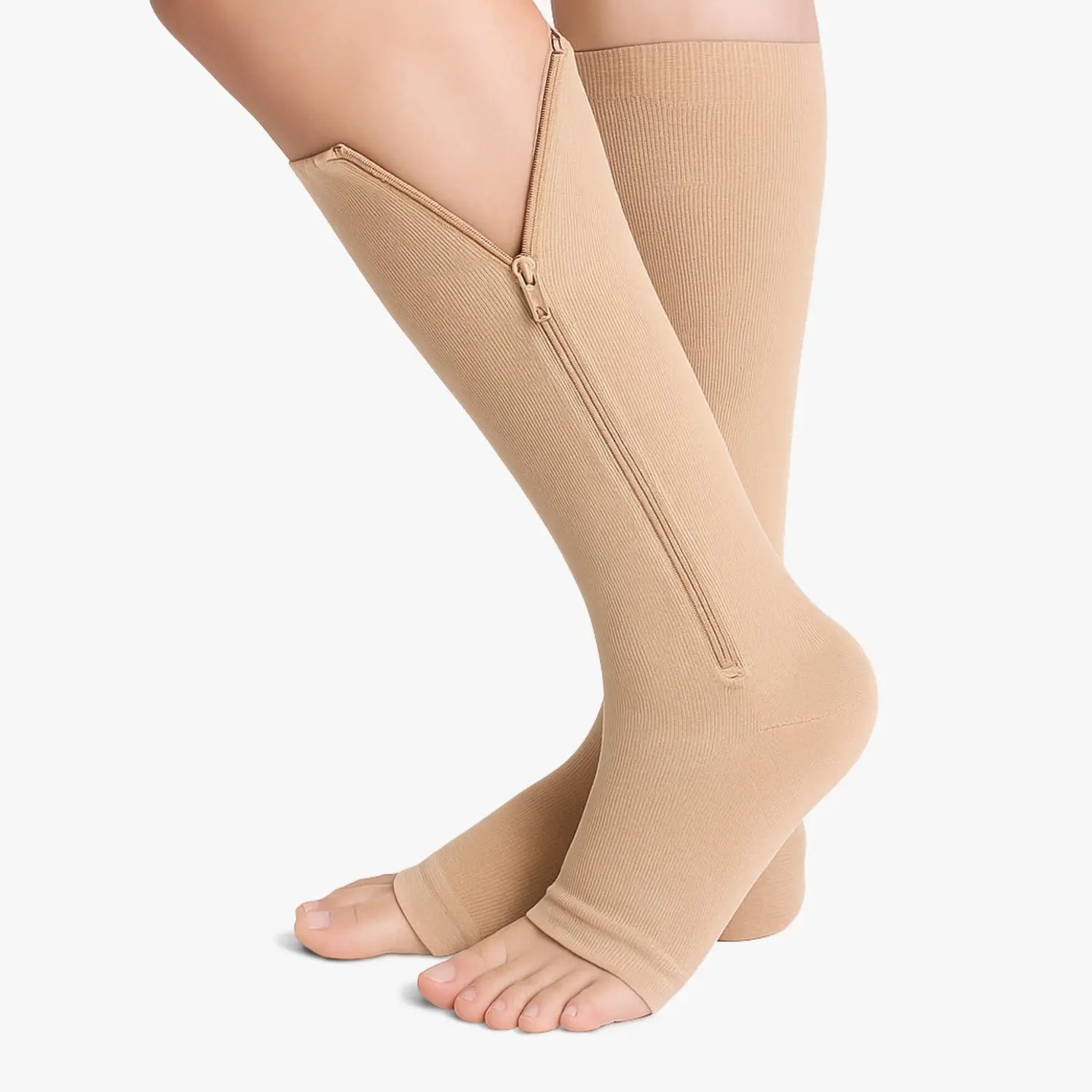 Chaussettes de contention à zip et pieds ouverts classe 2 my contention