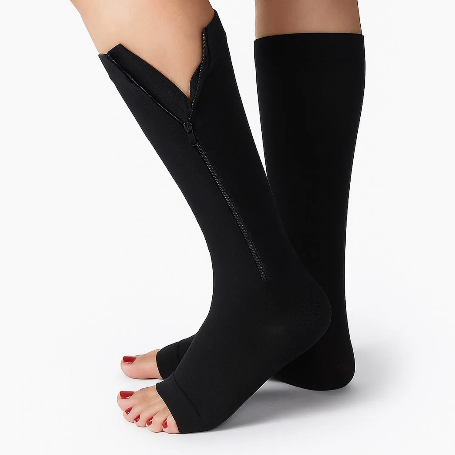 Chaussettes de contention à zip et pieds ouverts classe 2 my contention